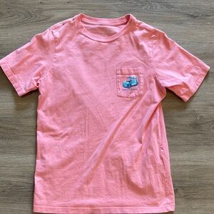 Vineyard Vines Kids Coral Pink Pocket Tee with Whale Graphic Size Small